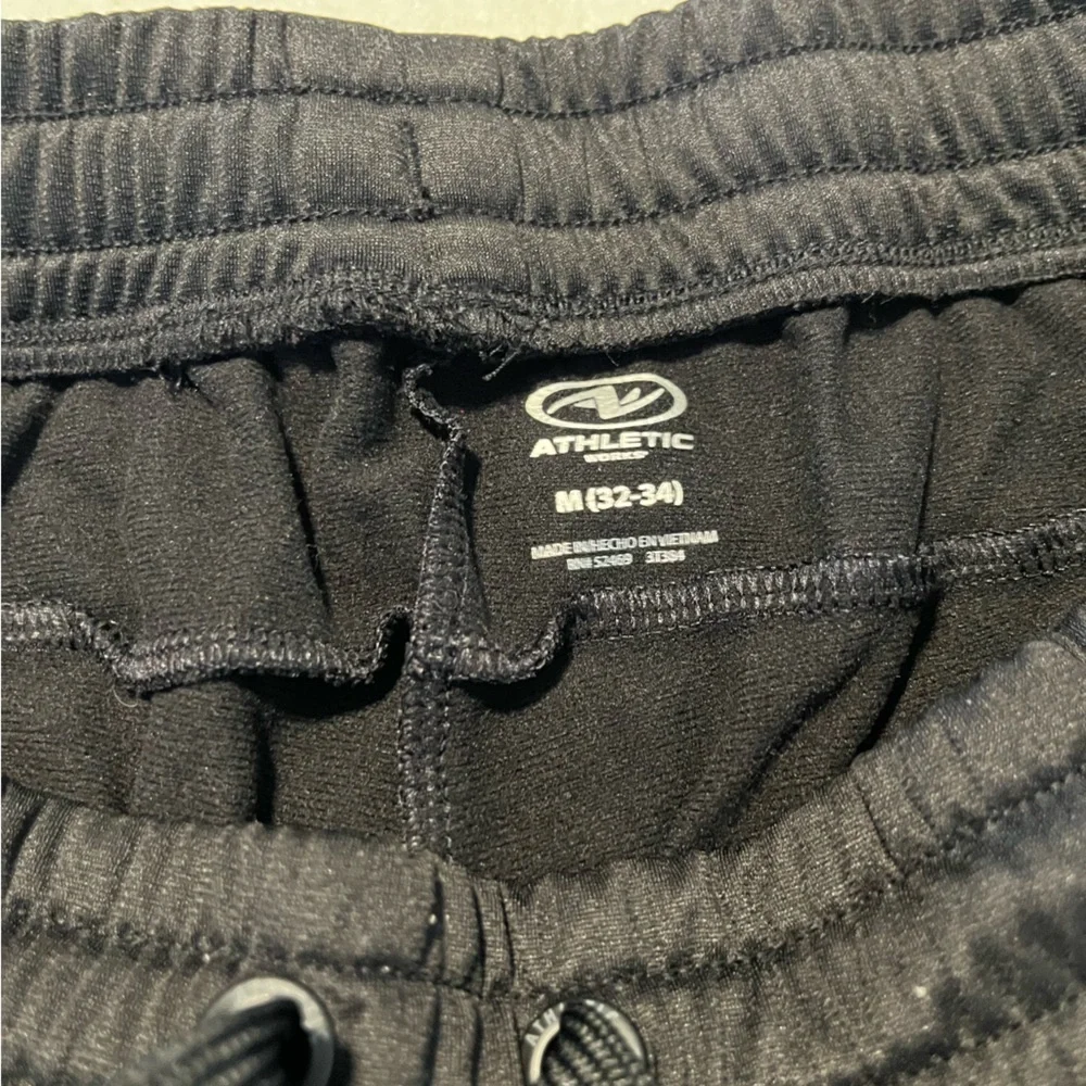 🖤 Athletic Works Men’s Gray Track Pants | White Side Stripe |